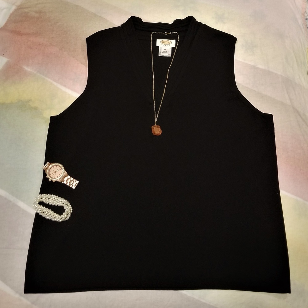 Talbots black sleeveless top
